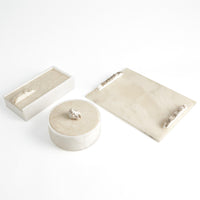 Rafaele Italian Alabaster Box with Finial Rock (2 Sizes Available)