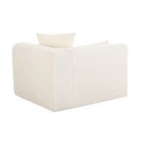Telav Fluffy Oversized Cream Corduroy Modular RAF Corner Chair