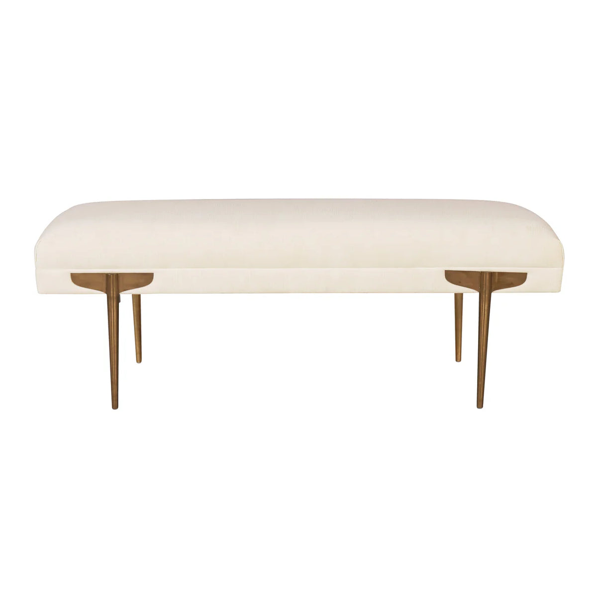 Kaya 53' Off-White Waived Velvet Bench - Luxury Living Collection
