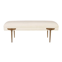 Kaya 53' Off-White Waived Velvet Bench - Luxury Living Collection