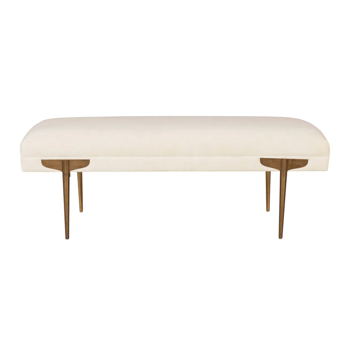 Kaya 53.5' Off-White Waived Velvet Bench