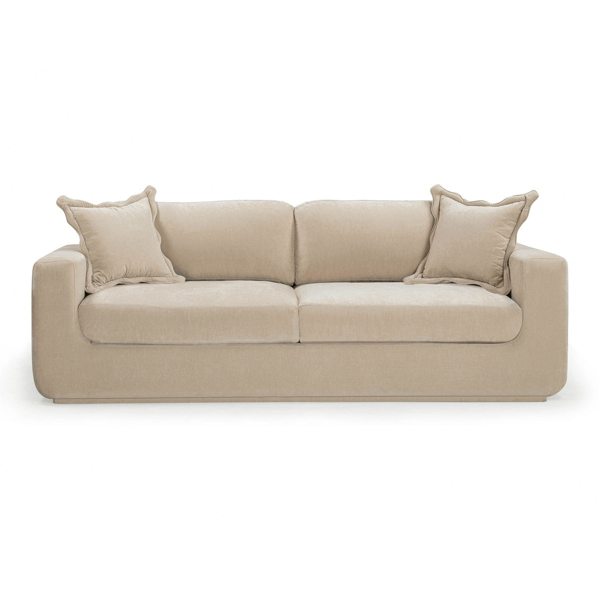 Aliana 90.5" Sand Upcycled Washed Velvet Sofa