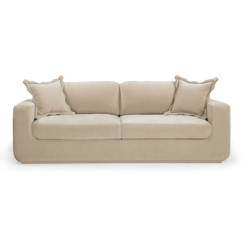 Aliana 90.5" Sand Upcycled Washed Velvet Sofa