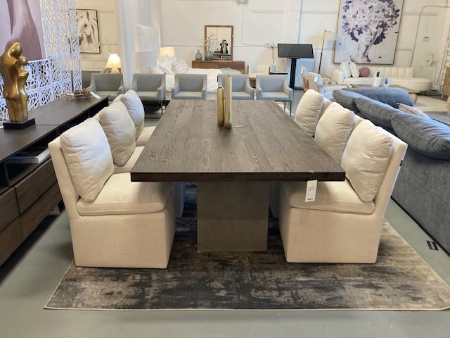 Damaris Modern Beige Dining Chair With Castor Wheels