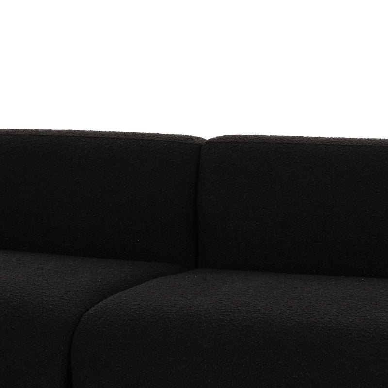 Sofie 94" Black Performance Boucle Sectional Sofa - Luxury Living Collection