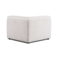 Travie White Sand Performance Corduroy Velvet Corner Chair