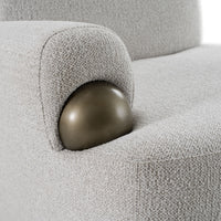 Grace Modern Off-White & Antique Brass Accent Chair