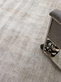 Penelope Terracota/Silver Wool/Bamboo Silk Area Rug - Elegance Collection