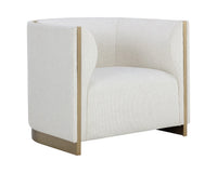Larron Light Barley Performance Fabric & Gold Accent Chair