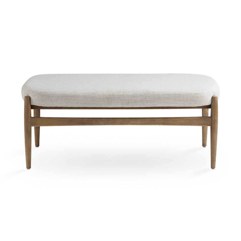 Winslow Grey Linen & Wood Bench