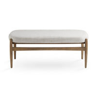 Winslow Grey Linen & Wood Bench