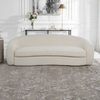 Eesha 90" Luxurious Off-White Faux Shearling Sofa