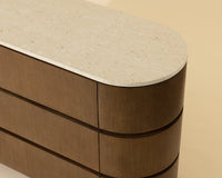 Caldora 59" Oak Veneer & Marble Top Dresser