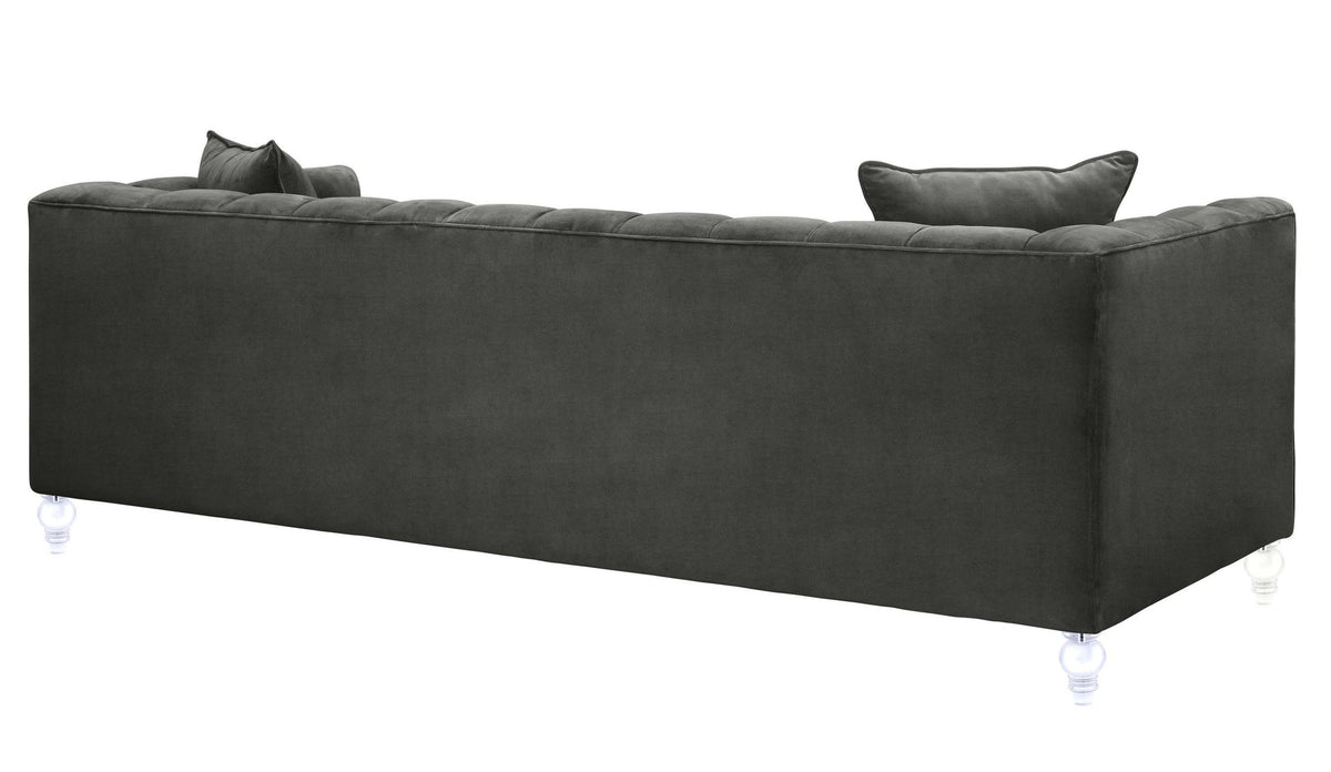 Belgravia 90.6" Grey Performance Velvet Sofa