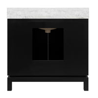 Milana 36.5 Luxe Matte Black & Marble Bath Vanity