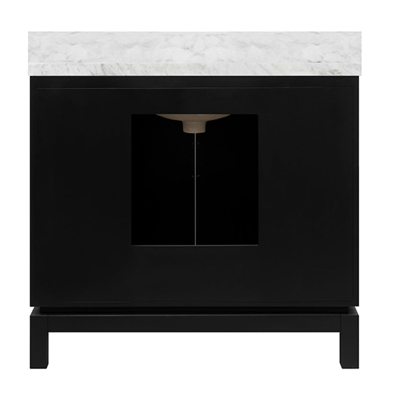 Milana 36.5 Luxe Matte Black & Marble Bath Vanity