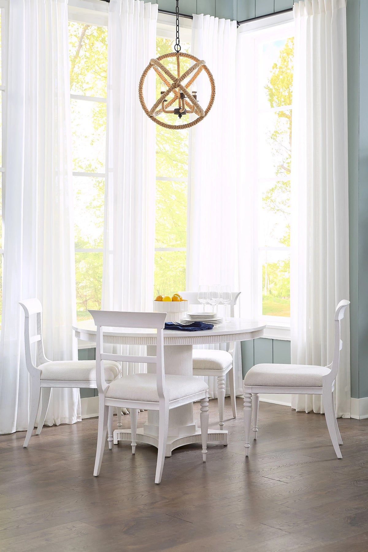Taylore 48" Round White Glazed Dining Table