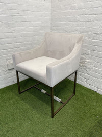 Isabeau Modern Beige & Brass Dining Chair