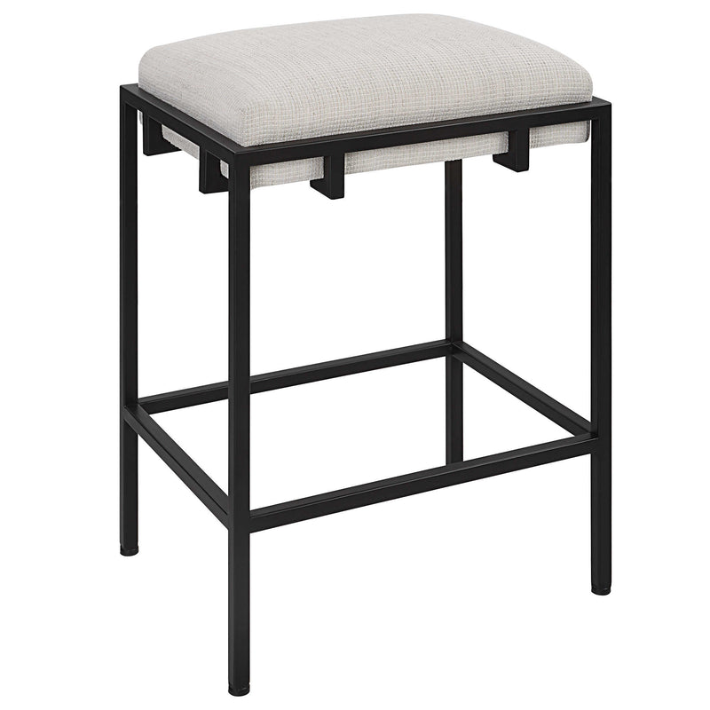 Tesley White & Matte Black Counter Stool