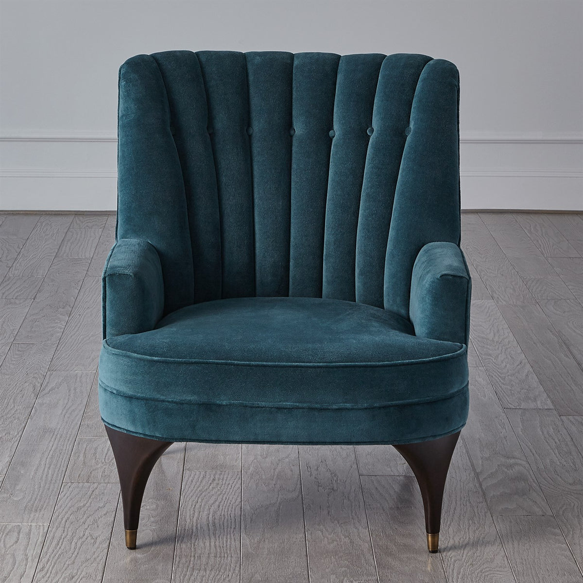Channel Dragonfly Blue Velvet Accent Chair