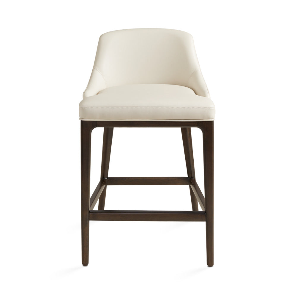 Tabitha Taupe Faux Leather & Wood Counter Stool