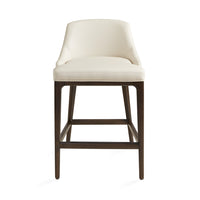 Tabitha Taupe Faux Leather & Wood Counter Stool