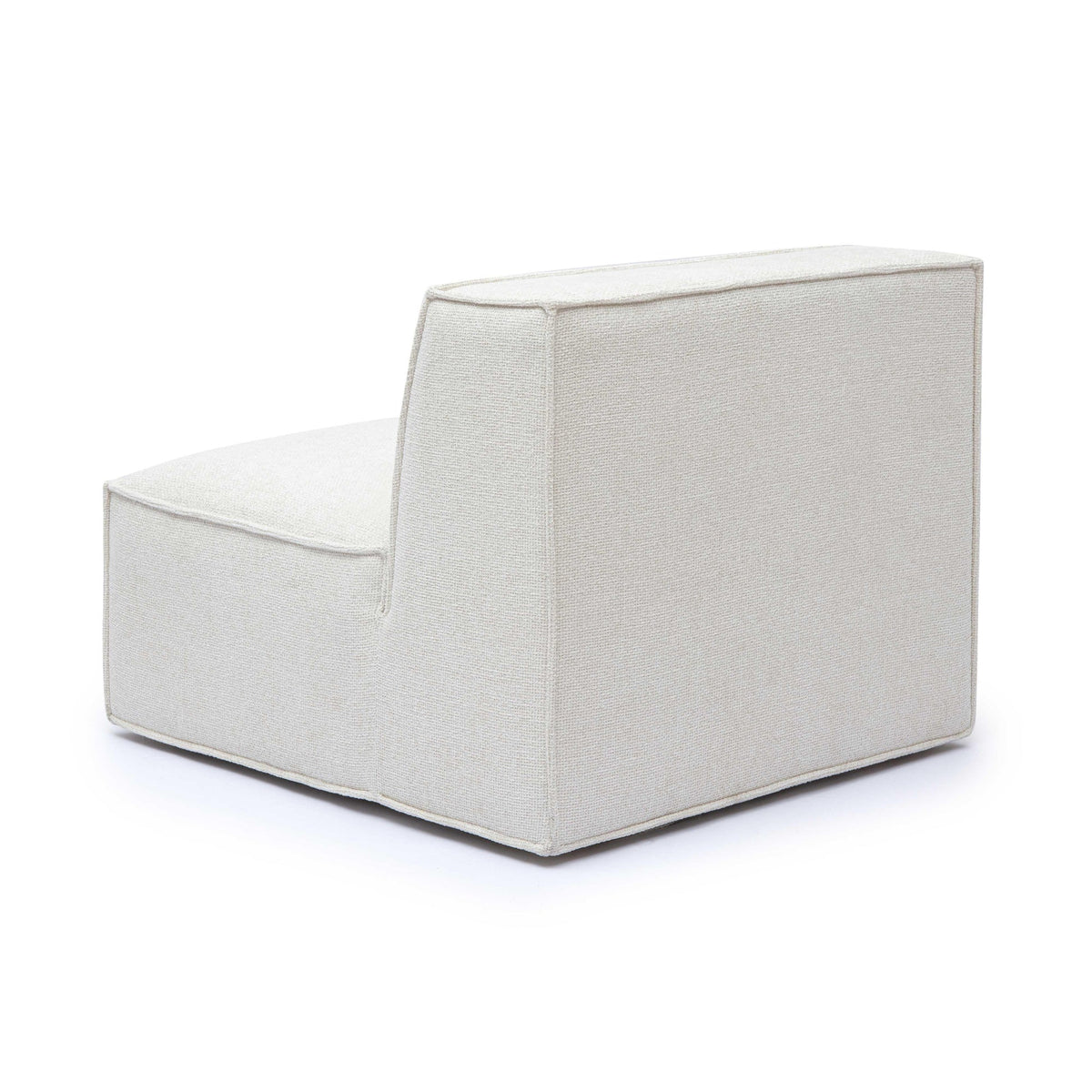 Mindy Cream Performance Chenille Basketweave Armless Chair