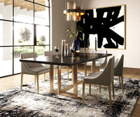 Trisha Modern Black Ash & Brass Dining Table