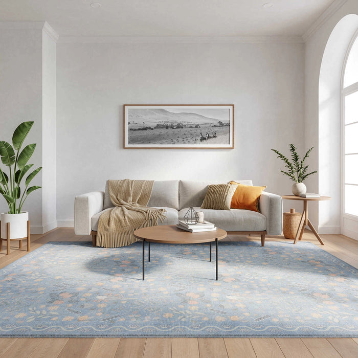 Elara Light Blue Multicolor Area Rug