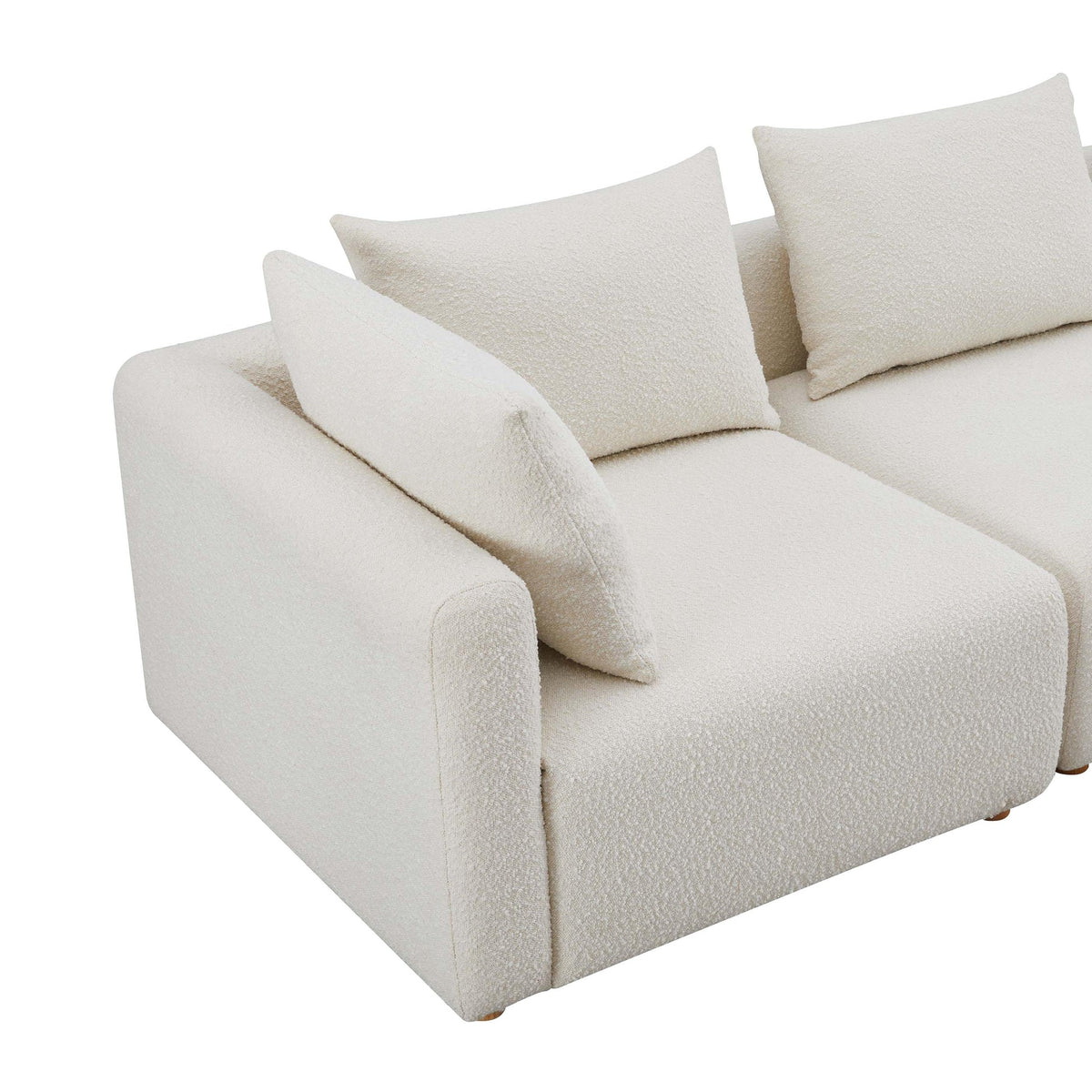 Karsyn 112.5" Cream Performance Boucle 5-Piece Modular L-Sectional