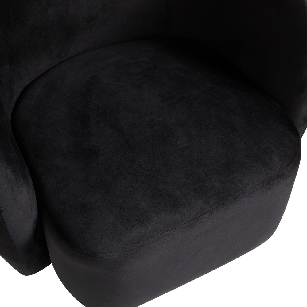 Primrose Black Velvet & Gold Accent Chair