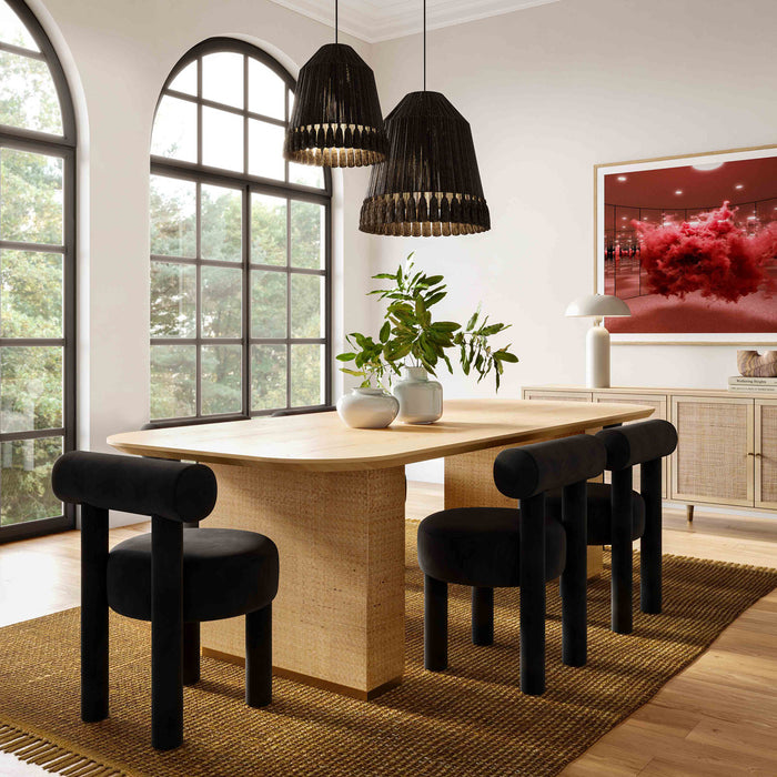 Cameila Black Velvet Dining Chair - Luxury Living Collection