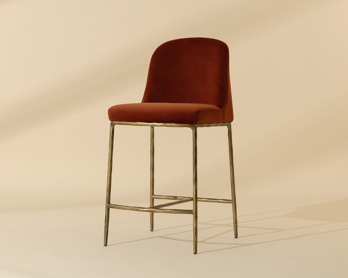 Nestor Rust & Antique Brass Counter Stool