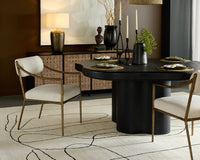 Bellona Black Solid Acacia Wood Dining Table