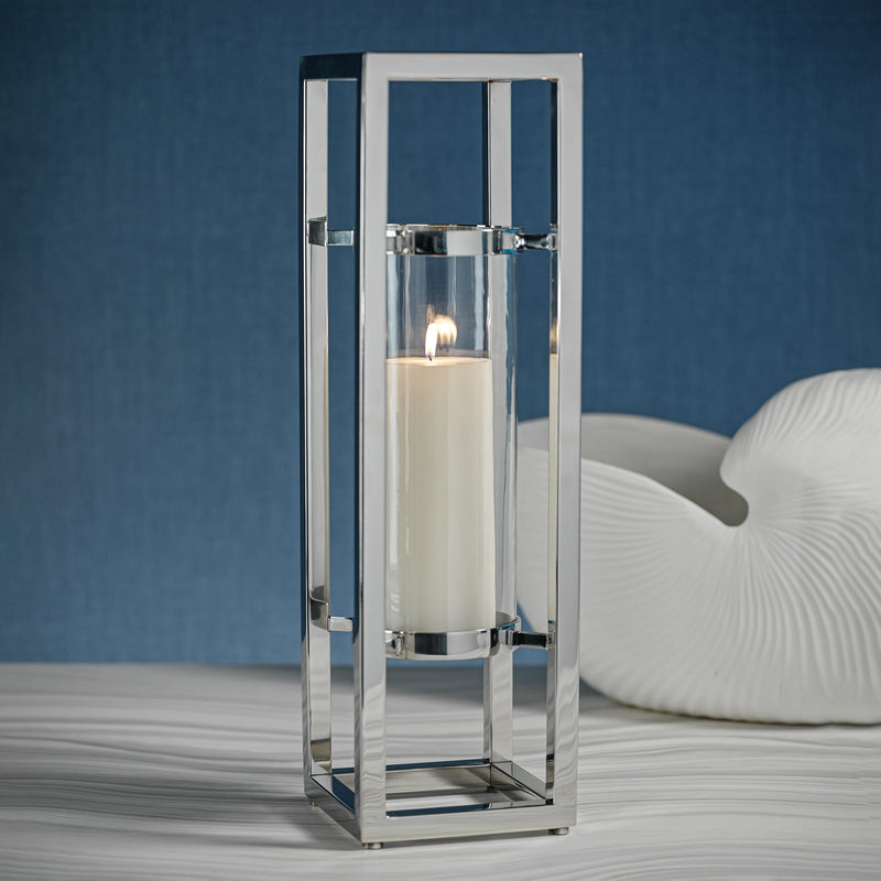 Kourtney Polished Silver Candle Holders/Hurricanes - Set of 2 (2 Sizes Available)