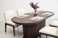 Micah 118" Modern Brown Oak Dining Table With Extension