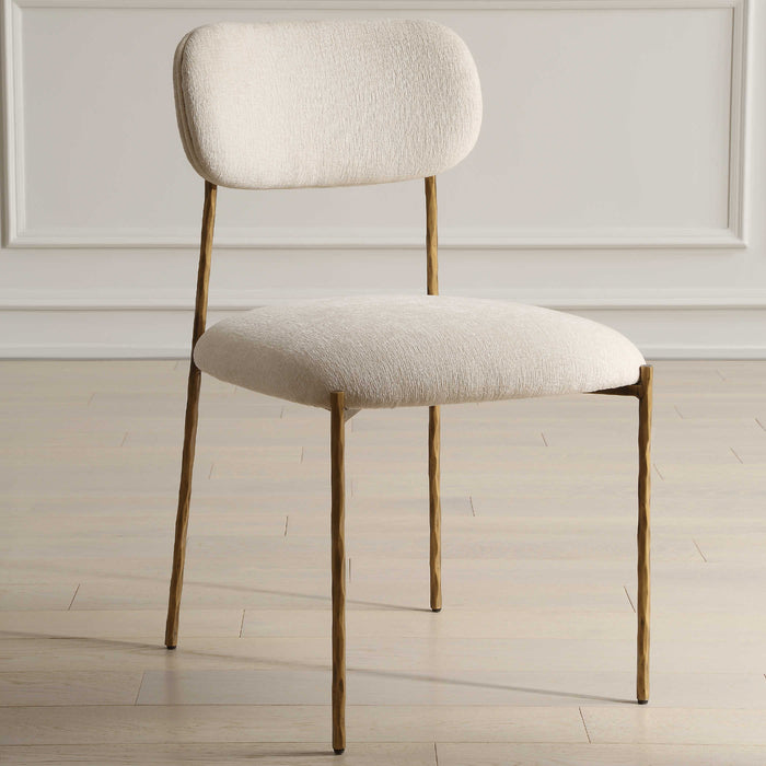 Aster Off-White & Gold Dining Chair (Set of 2)