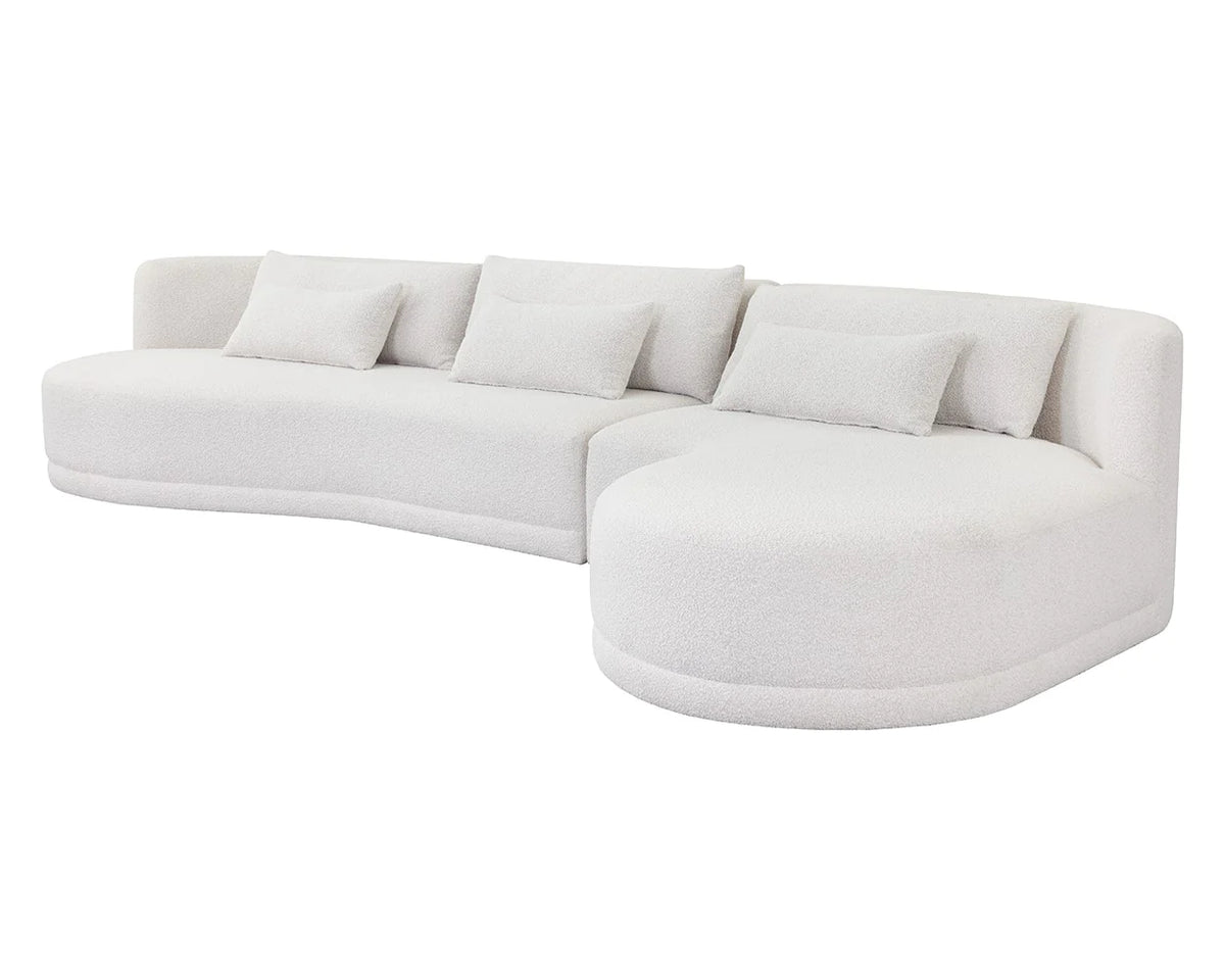 Laken White Boucle Sofa Chaise - Raf