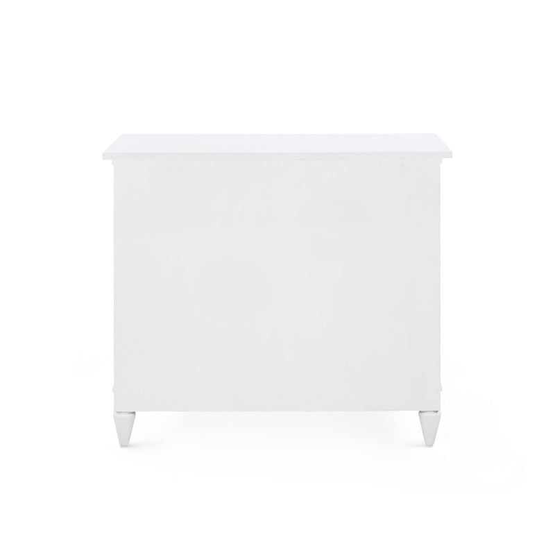 Feona Soft White Glazed 3 Drawer Nightstand