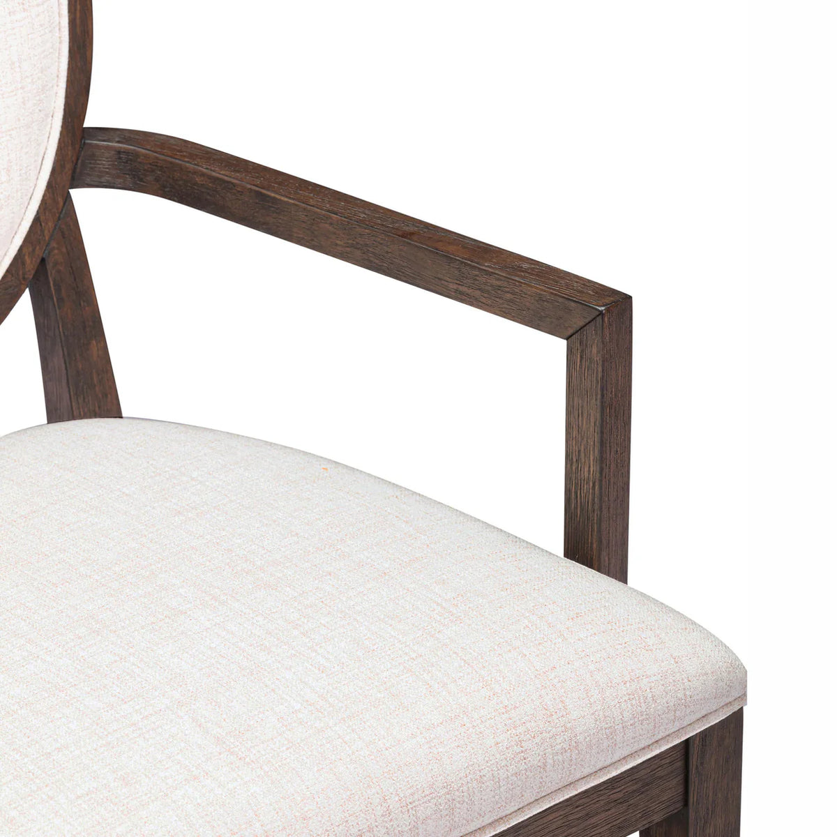 Lunaris Dark Brown and Beige Performance Fabric Dining Armchair (Set of 2)
