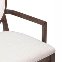 Lunaris Dark Brown and Beige Performance Fabric Dining Armchair (Set of 2)