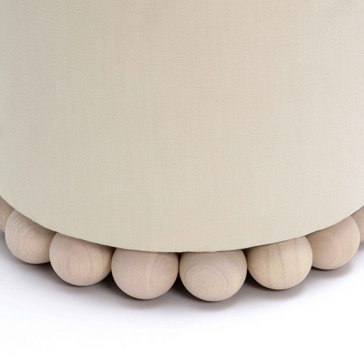 Valerie Cream Upcycled Performance Fabric Ottoman