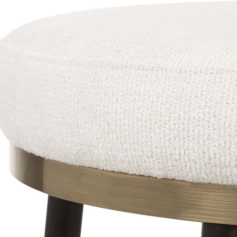 Foster Cream Chenille, Black & Gold Counter Stool