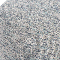 Messeta 16" Blue & White Tweed & Dark Walnut Oak Ottoman