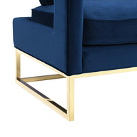 Glimer Navy Velvet Chair - Luxury Living Collection