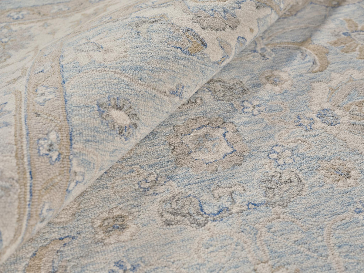 Carra Light Blue/Ivory Luxury Area Rug