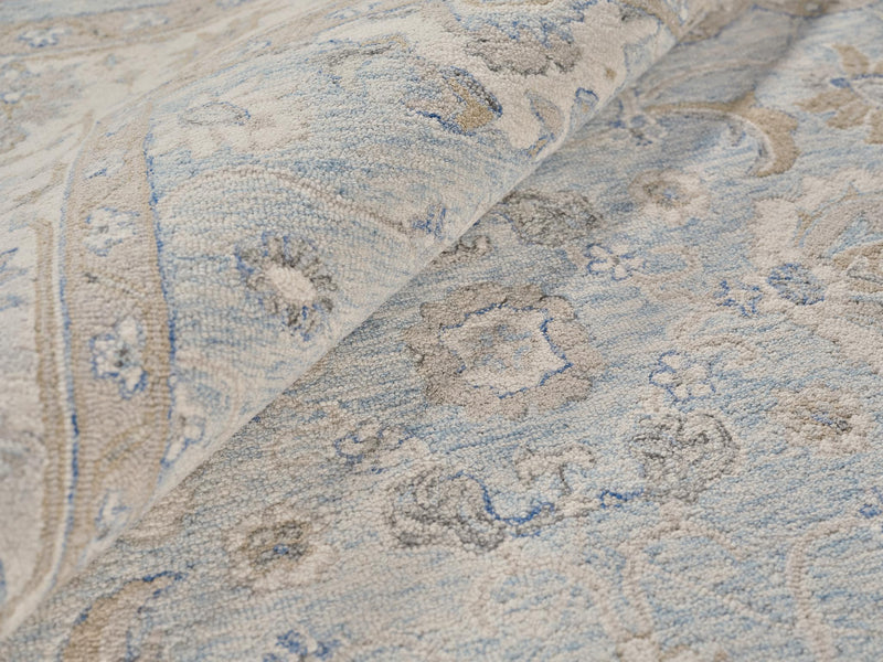 Carra Light Blue/Ivory Luxury Area Rug
