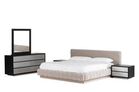 Veria Modern Light Grey Velvet Bed