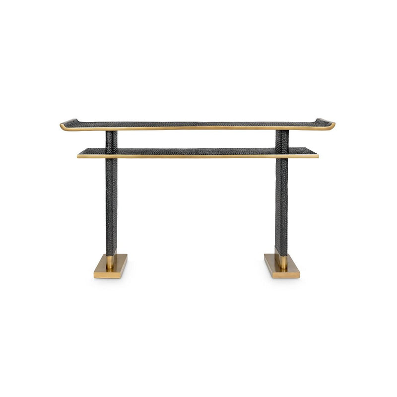 Dupre Antique Brass Sable Console Table