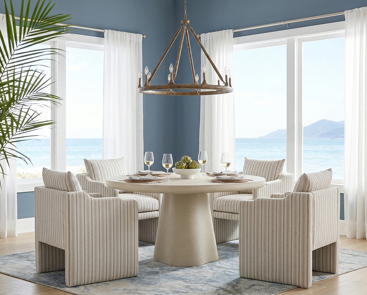 Celica 55" Sand Beige Concrete Indoor Outdoor Dining Table